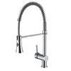 Single Lever Spring Deck Mounted Brass Kitchen Faucet Sink Mixer
