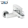 Single Lever White Painting Chrome Wall Mounted Bath Shower Faucet