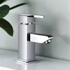 Square Chrome Brass Single Lever Basin Mixer