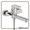 Square Single Handle Bath Shower Mixer Faucet Polished Chromed