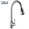 Stainless Steel Single Handle Deck Mounted Brushed Pull Down Kitchen Sink Faucet