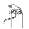 Telephnoe Handle Shower Free Standing Bath Faucet with Long Spout