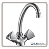 Traditional Chrome Basin Mixer Brass Two Handles Kitchen Sink Faucet