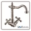 Traditional Kitchen Single Handle Sink Faucet, Nickel Brushed