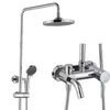 Unique Design Round Tube Chrome-Plated Bathroom Brass Shower Set