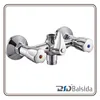 Wall Mount Brass Chrome Double Lever Bathroom Shower Mixer Faucet