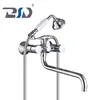 Wall Mounted Brass Bath Tub Waterfall Shower Chrome Tap Faucet