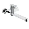 Wall Mounted Chrome Brass Swivling Spout Bath Faucet