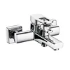 Wall Mounted Chrome Single Handle Brass Square Bath Faucet