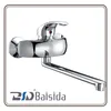 Wall Mounted Chromed Long Spout Brass Kitchen Sink Mixer