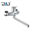 Wall Mounted Durable Brass Bath Shower Faucet with Long Spout