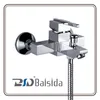 Wall Mounted Square Brass Chrome Bath Mixer Chrome Plated