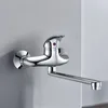 Wall Mounted Turnable Spout Brass Single Lever Kitchen Mixer Faucet