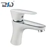 White Chrome Single-Handle Basin Mixer Tap Bathroom Brass Faucets